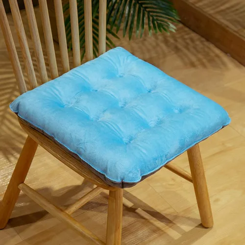 Miniatura 6 de Paquete de 2 cojines redondos de terciopelo grueso para asiento, almohadillas de color sólido para silla, cojín de piso para tatami, almohadilla