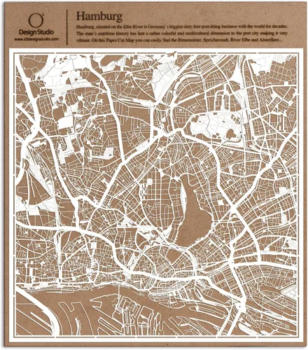 Miniatura 67 de O3 Design Studio Aberdeen - Mapa de papel cortado en papel blanco de 12 x 12 pulgadas