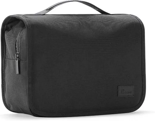L&FY Neceser portátil multifuncional para viaje, estuche de maquillaje y cosméticos, organizador de artículos de aseo, A-Negro