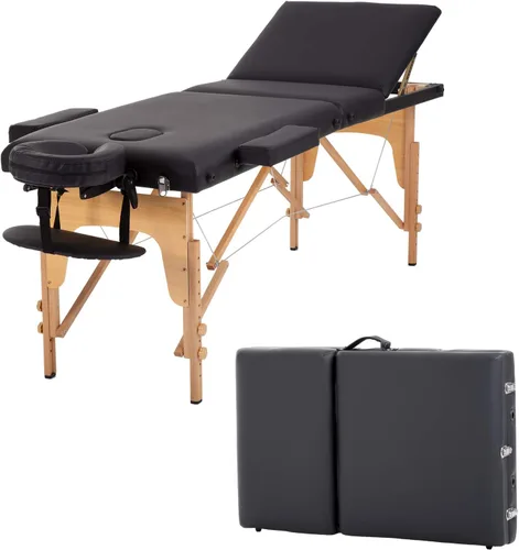 Miniatura 14 de Mesa de masaje portátil, cama de masaje para spa de altura ajustable, 77 pulgadas de largo x 28 pulgadas de ancho, plegable en 2, hecha