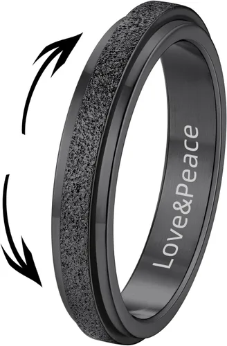 Supcare Anillos antiestrés para mujer de 4/6/0.315 in para la ansiedad, anillo de pulgar con chorro de arena, regalo para mujeres, talla 7-14 (con