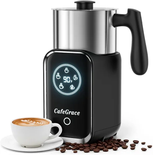 Espumador de leche automático, espumador de leche eléctrico y vaporizador extraíble apto para lavavajillas, calefacción electromagnética, para