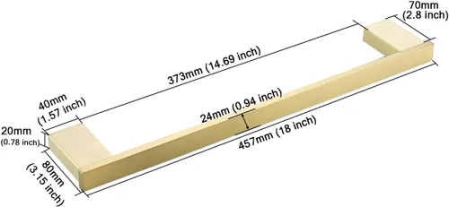 Miniatura 2 de RANDOM Juego de 4 toallas de baño de oro cepillado, incluye toallero de 18 pulgadas y 2 ganchos de toalla de acero inoxidable para decoración