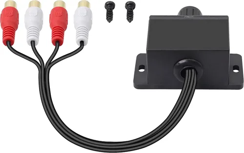 Miniatura 2 de XMSJSIY Controlador universal de nivel RCA amplificador de audio para automóvil, ajuste de audio RCA, perilla de control de volumen de graves