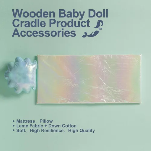 Miniatura 6 de ROBOTIME Cuna Mecedora de Madera para Muñecas, Juguetes de Cama para Muñecas de Niña, Cuna de Juguete para Muñecas de Bebé, Cuna para Muñecas de Azul