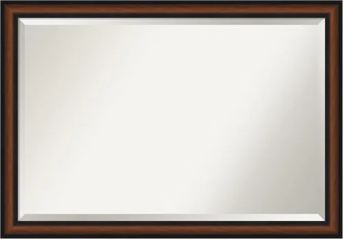 Miniatura 19 de Amanti Art Espejo de baño marrón para sobre el fregadero, espejo rectangular de tocador rectangular de nogal Harvard de 25 x 21 pulgadas, marco