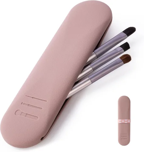 Soporte para brochas de maquillaje de viaje, soporte de silicona moderno y portátil para brochas de cara, organizador de maquillaje, bolsa de