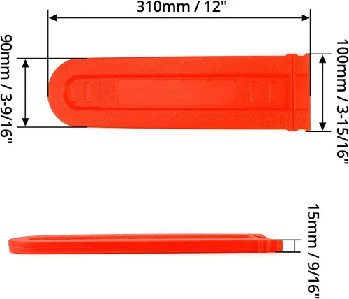 Miniatura 6 de QWORK Cubierta de cadena de motosierra, cubierta de vaina de barra de motosierra de 12 pulgadas