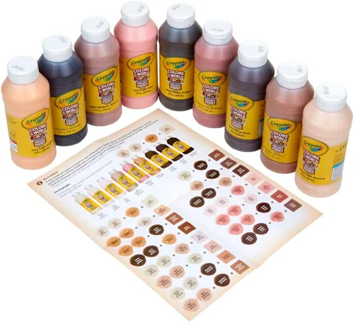Miniatura 2 de Crayola Colors Of The World - Pintura lavable, 8 onzas (9 unidades), pintura a granel en tono de piel, suministros de arte y manualidades