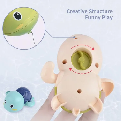 Miniatura 4 de Juguetes de baño para bebés, juguetes de tortuga de natación para niños pequeños, juguetes flotantes para bañera de agua y ducha, juegos de piscina