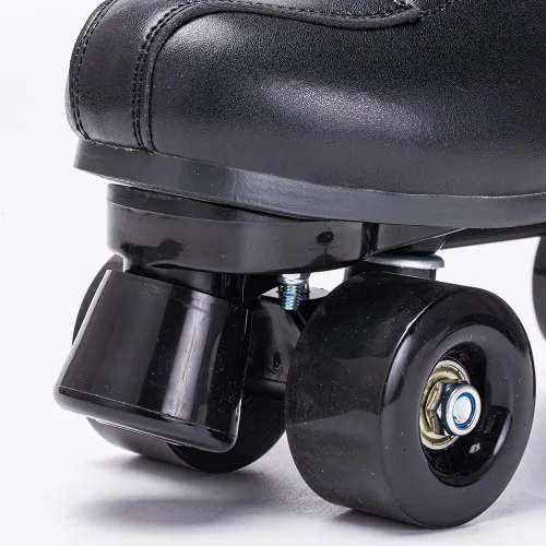 Miniatura 4 de Patines de ruedas para mujeres y hombres, de piel sintética, patines clásicos de doble fila, patines de cuatro ruedas para interiores y exteriores