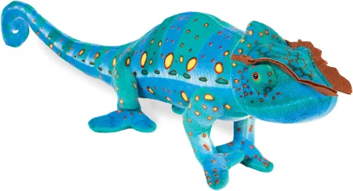 Real Planet Animal de peluche camaleón africano de 33.25 pulgadas, juguete realista de camaleón azul para niños, más de 2 pies de peluche súper