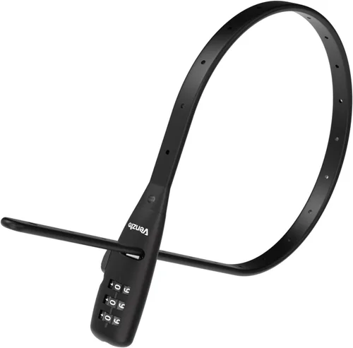 Venzio Cerradura de brida de cable ajustable, cerradura de seguridad de combinación de 3 dígitos con núcleo de acero inoxidable 304 para bicicleta,