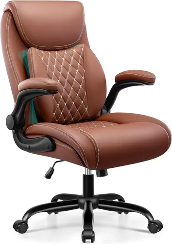 Miniatura 10 de BESTFAIR Silla de oficina, silla ejecutiva de escritorio para computadora con soporte lumbar para aliviar el dolor de espalda baja, silla ergonómica