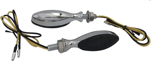 Miniatura 2 de Luces LED cromadas intermitentes para motocicleta, mini torpedo, ovaladas, intermitentes, compatibles con Kawasaki Ninja H2R