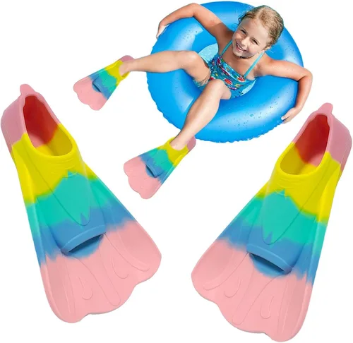 Miniatura 3 de Aletas de natación para niños, aletas cortas de natación para natación, aletas juveniles, aletas de entrenamiento de natación para niños, niñas
