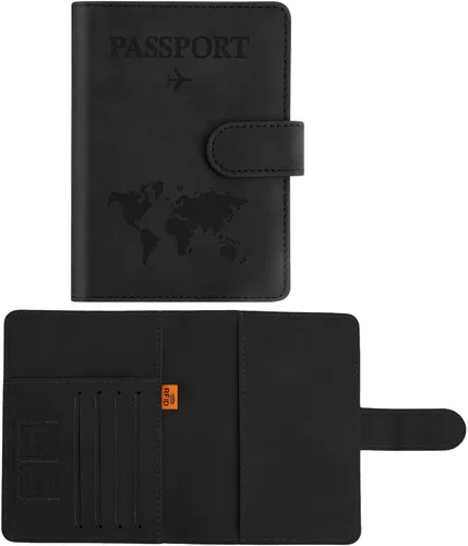 Funda para pasaporte para viajes, funda para pasaporte con ranura para tarjeta de crédito y ranura para tarjeta de embarque, funda para pasaporte,