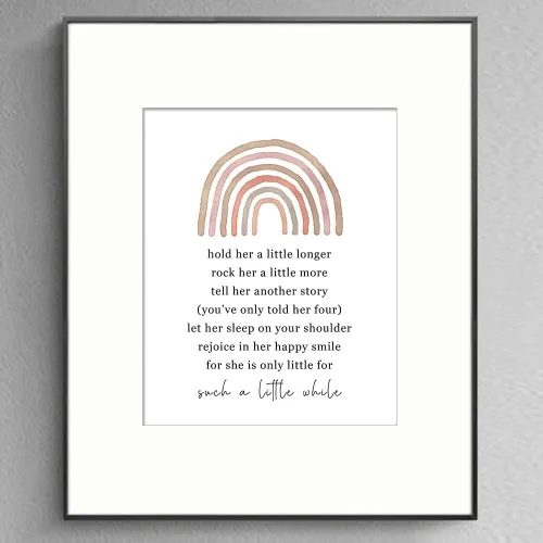 Miniatura 4 de Arte de la frase "Hold Her a Little Long" para el cuarto del bebé, arco iris, regalo de bebé recién nacido, para habitación de bebé, decoración