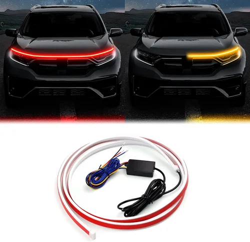 Miniatura 10 de Tira de Luz LED Cortable para Debajo del Capó del Coche, Tiras LED para Motor Automotriz, Luz Direccional Guía Decorativa, Impermeable IP66