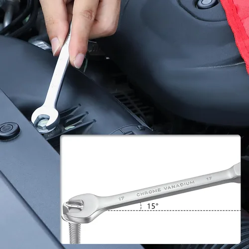Miniatura 5 de Hantinstom Juego de 14 piezas de llaves – Llaves de trinquete versátiles para reparaciones automotrices eficientes - Juego de llaves combinadas