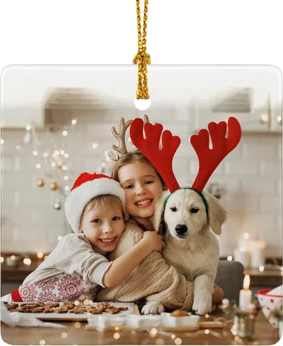 Miniatura 12 de Adornos de Navidad personalizados, adorno con foto personalizada, nuestro primer árbol de Navidad colgante 2024, decoración regalo para Navidad