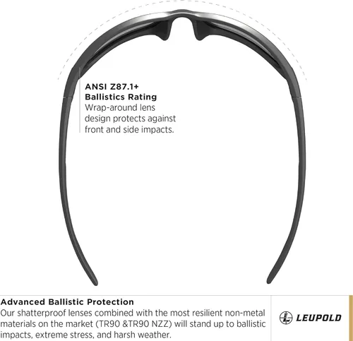 Miniatura 4 de Leupold Gafas de rendimiento Cheyenne con lentes polarizadas Monturas negras mate - Lentes Flash gris sombra