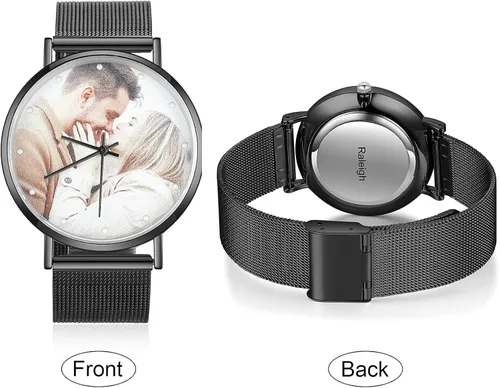 Miniatura 2 de JewelOra Reloj de fotos personalizado para mujeres y hombres reloj personalizado con imagen grabada relojes de pulsera de acero inoxidable regalos