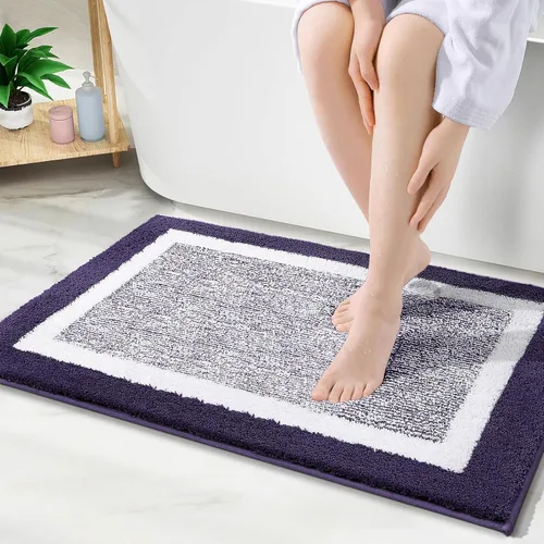 Miniatura 13 de OLANLY Alfombras de baño 24x16, tapete de baño de microfibra extra suave y absorbente, antideslizante, lavable a máquina, alfombra de baño esponjosa