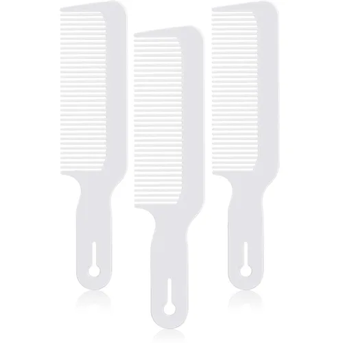 Miniatura 10 de Boao Peines de peluquero de 3 piezas con parte superior plana, corte de pelo para corte de pelo para corte plano y cortadora (negro)