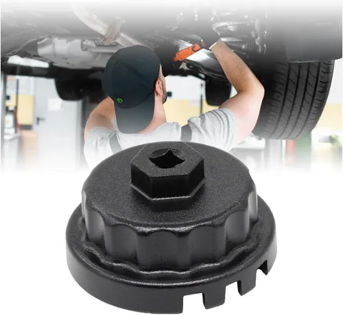 JOYCOURT - Llave de filtro de aceite, herramienta de extracción de tapa de filtro de aceite de servicio pesado para motores de 2.5-5.7L compatible