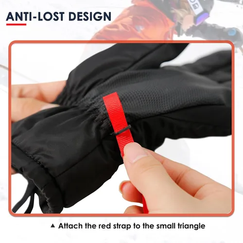Miniatura 5 de Guante de Deporte XMJY con Correa de Seguridad - Guantes de Esquí con Correa Elástica en la Muñeca, Perfecto para Montañismo y Accesorios de Esquí