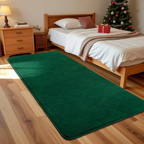 Andecor Alfombra Peluda de Pasillo para Dormitorio Sala de Estar, 2x6 pies Verde Lavable Esponjosa Alfombras de Pasillo de Área para Cocina