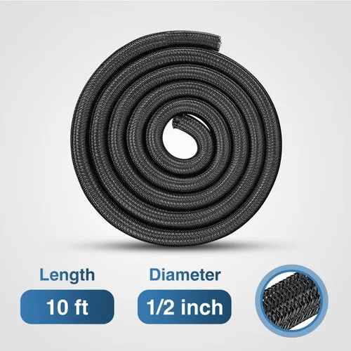 Miniatura 2 de Nilight - Funda para cable, fundas de gestión de cable de 10 pies - 1/2 pulgada, funda trenzada, telar de alambre autoenvolvente dividido