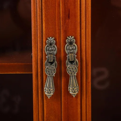 Miniatura 5 de Holibanna Armario de pared de madera vintage con puertas dobles, caja de almacenamiento pequeña multifuncional para cocina y hogar, organizador