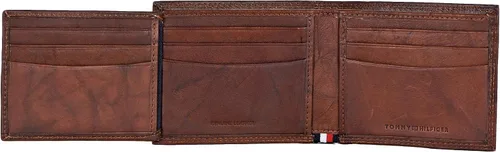 Miniatura 30 de Tommy Hilfiger Cartera de piel auténtica para hombre con ventana de identificación y múltiples ranuras para tarjetas