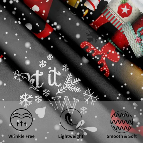 Miniatura 3 de Giwawa Mantel redondo de gnomo de invierno, mantel reutilizable de elfo de Navidad, 60 pulgadas, diseño de copo de nieve, alce, resistente al calor