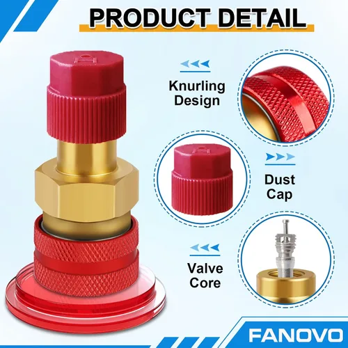 Miniatura 4 de Kit de adaptador R1234yf a R134a, R1234yf a R134a adaptadores de acoplador rápido de lado alto y bajo, adaptador R134a a R1234yf, kit de acopladores