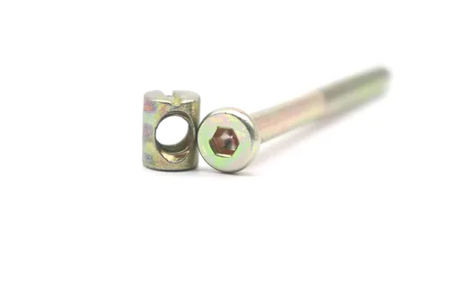 Miniatura 3 de Juego de tornillos y tuercas para litera, paquete de 10 tapas hexagonales M8x100mm, tornillos de barril de media rosca, kit de tuercas para cuna