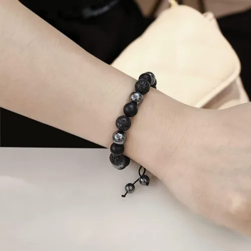 Miniatura 5 de Pulsera de triple protección para traer suerte y prosperidad hematita negra obsidiana ojo de tigre, pulsera Fengshui para mujeres y hombres
