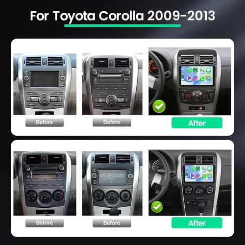 Miniatura 2 de Radio de coche para Toyota Corolla 2009 2010 2011 2012 2013, [4+64G] pantalla táctil de 9 pulgadas para Corolla estéreo Carplay Android Auto