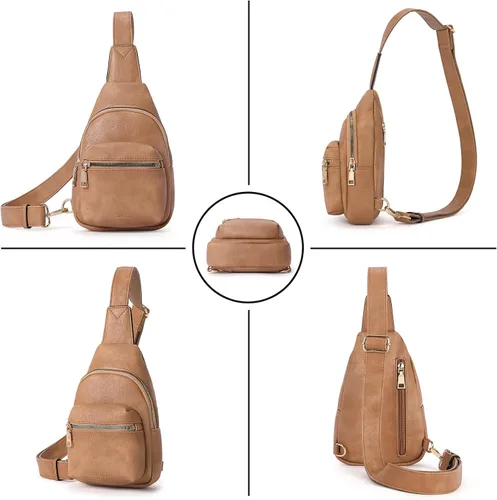 Miniatura 7 de CLUCI Small Sling Bag for Women, Leather Crossbody Fanny Packs Trendy, Women's Chest Bag