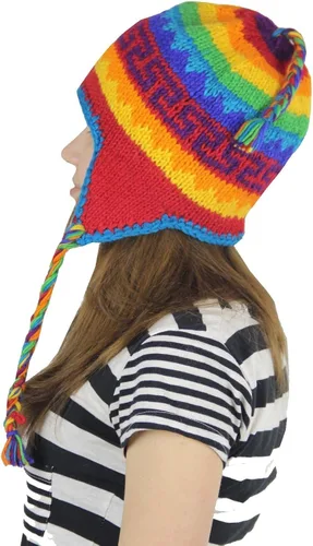 Miniatura 2 de KayJayStyles Rainbow Nepal - Gorro de lana para esquí, diseño de arcoíris