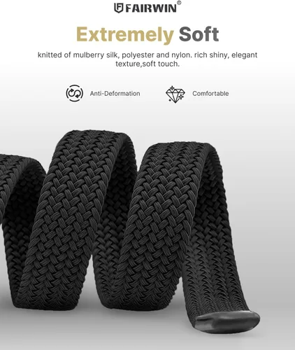 Miniatura 3 de FAIRWIN Cinturones elásticos trenzados elásticos para hombre de golf casual jeans tejidos 1 38 "cinturones de trabajo de nailon para hombres