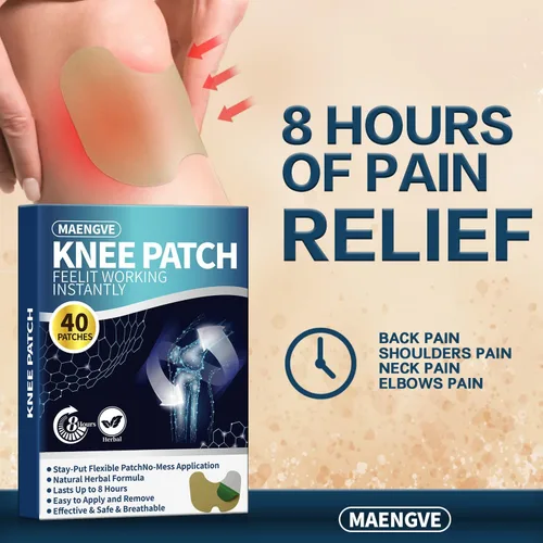 Miniatura 5 de Parche para aliviar el dolor de rodilla, 40 unidades, para rodilla, cuello, hombros, espalda y parche caliente de hueso sobre hueso, 8 horas