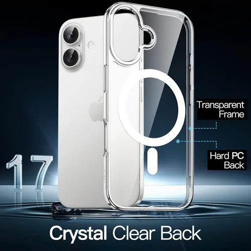 Miniatura 3 de JETech Funda magnética para iPhone 17 de 6.3 pulgadas, compatible con MagSafe, protector de teléfono a prueba de golpes, parte trasera transparente