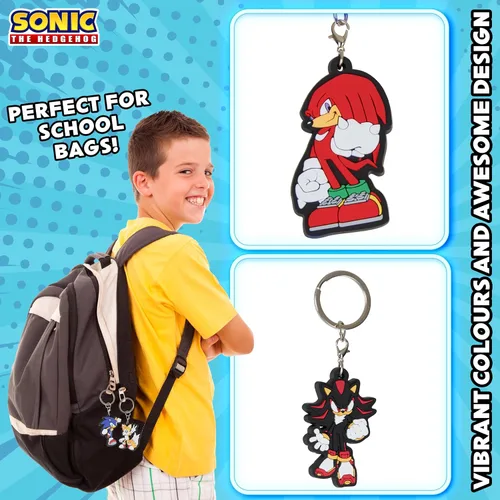 Miniatura 4 de Sonic The Hedgehog Llaveros de goma para niños, nudillos, cola de sombra para niños, coleccionables, paquete de 4 mini figuras, juego de llaveros