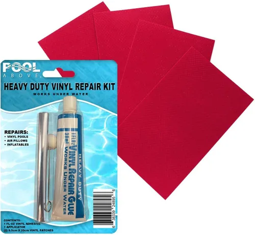 Miniatura 19 de Kit de parches de reparación de vinilo resistente Pegamento adhesivo de cemento de vinilo y parches de colores para inflables, barcos, balsas