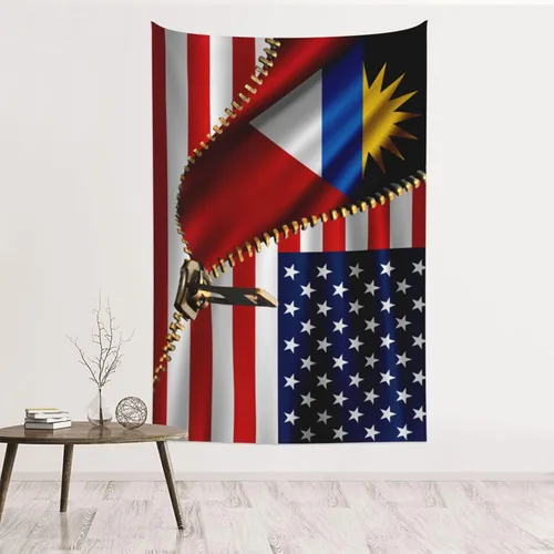 Miniatura 12 de Tapiz de bandera estadounidense y bandera cubana de Cuba, 60 x 40 pulgadas, divertido tapiz estético, arte de pared para dormitorio, sala de estar