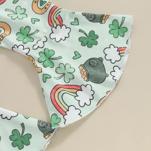 Miniatura 18 de Conjunto de 2 piezas de ropa de otoño para bebé y niña, sudadera de manga larga con cuello redondo y pantalones deportivos, conjunto de traje