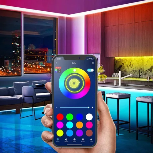 Miniatura 9 de Tenmiro - Tira de luces LED de 50 pies, tira de luces LED inteligente con sincronización de música, cambio de color, control de aplicación y control